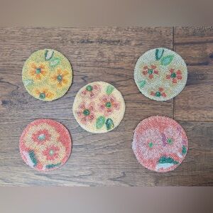 Anthropologie Beaded  Coasters VTG